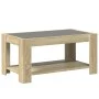 Mesa de centro y LED madera ingeniería roble Sonoma 93x53x45 cm de , Mesas de centro - Ref: Foro24-847555, Precio: 129,03 €, ...