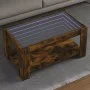 Mesa de centro y LED madera ingeniería roble ahumado 93x53x45cm de , Mesas de centro - Ref: Foro24-847557, Precio: 132,24 €, ...