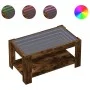Mesa de centro y LED madera ingeniería roble ahumado 93x53x45cm de , Mesas de centro - Ref: Foro24-847557, Precio: 132,24 €, ...