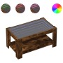 Mesa de centro y LED madera ingeniería roble ahumado 93x53x45cm de , Mesas de centro - Ref: Foro24-847557, Precio: 134,42 €, ...