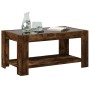 Mesa de centro y LED madera ingeniería roble ahumado 93x53x45cm de , Mesas de centro - Ref: Foro24-847557, Precio: 134,42 €, ...