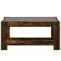 Mesa de centro y LED madera ingeniería roble ahumado 93x53x45cm de , Mesas de centro - Ref: Foro24-847557, Precio: 132,24 €, ...