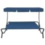 Tumbona de jardín con toldo azul de vidaXL, Tumbonas - Ref: Foro24-313527, Precio: 93,40 €, Descuento: %