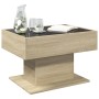 Mesa de centro y LED madera ingeniería roble Sonoma 70x50x45 cm de , Mesas de centro - Ref: Foro24-847534, Precio: 112,58 €, ...