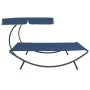 Tumbona de jardín con toldo azul de vidaXL, Tumbonas - Ref: Foro24-313527, Precio: 93,40 €, Descuento: %