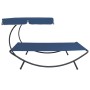 Tumbona de jardín con toldo azul de vidaXL, Tumbonas - Ref: Foro24-313527, Precio: 97,53 €, Descuento: %
