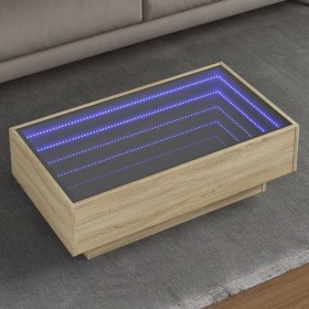 Mesa de centro y LED madera ingeniería roble Sonoma 90x50x30 cm de , Mesas de centro - Ref: Foro24-847520, Precio: 118,50 €, ...