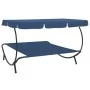 Tumbona de jardín con toldo azul de vidaXL, Tumbonas - Ref: Foro24-313527, Precio: 93,40 €, Descuento: %