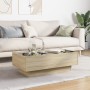 Mesa de centro y LED madera ingeniería roble Sonoma 90x50x30 cm de , Mesas de centro - Ref: Foro24-847520, Precio: 118,50 €, ...