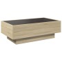 Mesa de centro y LED madera ingeniería roble Sonoma 90x50x30 cm de , Mesas de centro - Ref: Foro24-847520, Precio: 118,50 €, ...