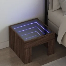 Nachttisch mit Infinity LED in Eichenbraun 40x40x30 cm von , Nachttische - Ref: Foro24-3284076, Preis: 56,87 €, Rabatt: %