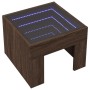 Mesita de noche con Infinity LED marrón roble 40x40x30 cm de , Mesitas de noche - Ref: Foro24-3284076, Precio: 57,66 €, Descu...