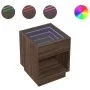 Mesita de noche con Infinity LED marrón roble 40x40x50 cm de , Mesitas de noche - Ref: Foro24-3284083, Precio: 68,22 €, Descu...