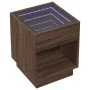 Mesita de noche con Infinity LED marrón roble 40x40x50 cm de , Mesitas de noche - Ref: Foro24-3284083, Precio: 68,22 €, Descu...