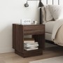 Mesita de noche con Infinity LED marrón roble 40x40x50 cm de , Mesitas de noche - Ref: Foro24-3284083, Precio: 69,21 €, Descu...