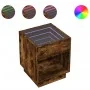 Mesita de noche con Infinity LED roble ahumado 40x40x50 cm de , Mesitas de noche - Ref: Foro24-3284081, Precio: 69,33 €, Desc...