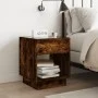 Mesita de noche con Infinity LED roble ahumado 40x40x50 cm de , Mesitas de noche - Ref: Foro24-3284081, Precio: 69,33 €, Desc...