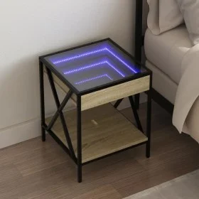 Bedside table with Infinity LED Sonoma oak 40x40x49 cm by , Nightstands - Ref: Foro24-3284097, Price: 65,34 €, Discount: %
