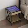 Bedside table with Infinity LED Sonoma oak 40x40x49 cm by , Nightstands - Ref: Foro24-3284097, Price: 65,34 €, Discount: %