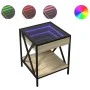 Bedside table with Infinity LED Sonoma oak 40x40x49 cm by , Nightstands - Ref: Foro24-3284097, Price: 65,34 €, Discount: %