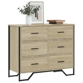 Schubladenkommode aus Sonoma-Eichenfurnierholz 91x35,5x74,5 cm von , Schubladen - Ref: Foro24-3295303, Preis: 158,68 €, Rabat...
