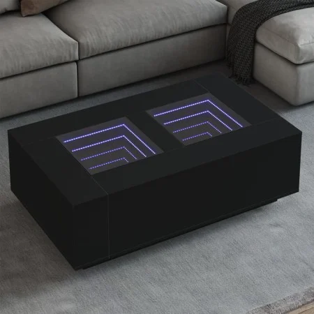 Mesa de centro con LED Infinity negra 116x69x40 cm de , Mesas de centro - Ref: Foro24-3284057, Precio: 171,47 €, Descuento: %
