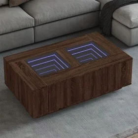 Mesa de centro con Infinity LED marrón roble 116x69x40 cm de , Mesas de centro - Ref: Foro24-3284062, Precio: 168,72 €, Descu...