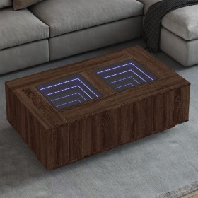 Mesa de centro con Infinity LED marrón roble 116x69x40 cm de , Mesas de centro - Ref: Foro24-3284062, Precio: 170,80 €, Descu...
