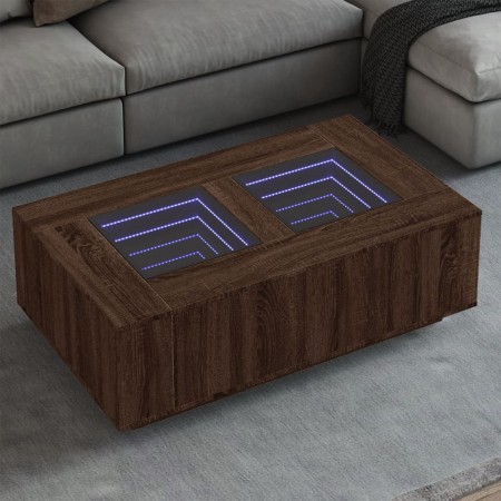 Mesa de centro con Infinity LED marrón roble 116x69x40 cm de , Mesas de centro - Ref: Foro24-3284062, Precio: 170,80 €, Descu...