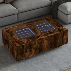 Coffee table with Infinity LED smoked oak 116x69x40 cm by , Coffee table - Ref: Foro24-3284060, Price: 189,38 €, Discount: %