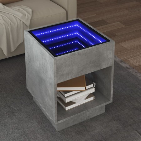 Mesa de centro con Infinity LED gris hormigón 40x40x50 cm de , Mesas de centro - Ref: Foro24-847647, Precio: 74,08 €, Descuen...