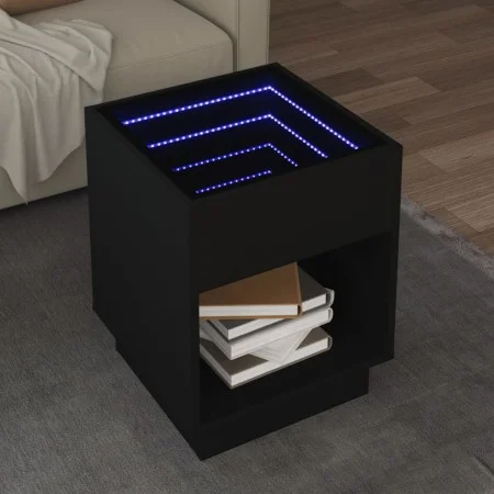Mesa de centro con Infinity LED negro 40x40x50 cm de , Mesas de centro - Ref: Foro24-847645, Precio: 68,22 €, Descuento: %