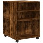 Mesa auxiliar ruedas madera ingeniería roble ahumado 55x60x78cm de , Armarios archivadores - Ref: Foro24-853159, Precio: 76,0...