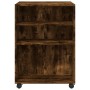 Mesa auxiliar ruedas madera ingeniería roble ahumado 55x60x78cm de , Armarios archivadores - Ref: Foro24-853159, Precio: 76,0...