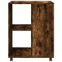 Mesa auxiliar ruedas madera ingeniería roble ahumado 55x60x78cm de , Armarios archivadores - Ref: Foro24-853159, Precio: 76,0...