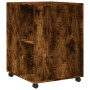 Mesa auxiliar ruedas madera ingeniería roble ahumado 55x60x78cm de , Armarios archivadores - Ref: Foro24-853159, Precio: 76,0...