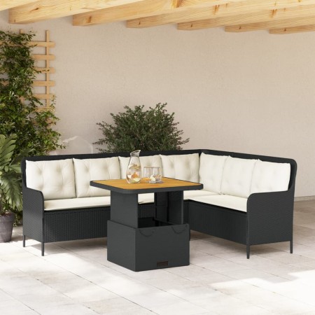 Set de sofás de jardín 2 piezas y cojines ratán sintético negro de , Conjuntos de jardín - Ref: Foro24-3262079, Precio: 447,0...