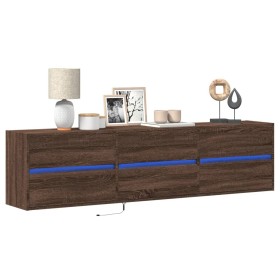 Mueble de TV de pared con LED marrón roble 180x31x45 cm de , Muebles TV - Ref: Foro24-3307939, Precio: 168,72 €, Descuento: %