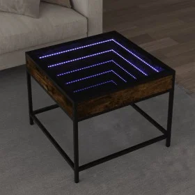 Mesa de centro con Infinity LED roble ahumado 50x50x41 cm de , Mesas de centro - Ref: Foro24-847679, Precio: 66,99 €, Descuen...