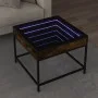 Coffee table with Infinity LED smoked oak 50x50x41 cm by , Coffee table - Ref: Foro24-847679, Price: 66,99 €, Discount: %