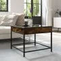 Coffee table with Infinity LED smoked oak 50x50x41 cm by , Coffee table - Ref: Foro24-847679, Price: 66,99 €, Discount: %