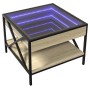 Mesa de centro con Infinity LED roble Sonoma 50x50x38 cm de , Mesas de centro - Ref: Foro24-847698, Precio: 77,37 €, Descuent...