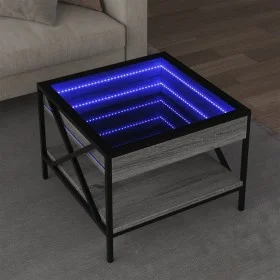 Mesa de centro con Infinity LED gris Sonoma 50x50x38 cm de , Mesas de centro - Ref: Foro24-847700, Precio: 75,58 €, Descuento: %