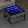 Mesa de centro con Infinity LED gris Sonoma 50x50x38 cm de , Mesas de centro - Ref: Foro24-847700, Precio: 75,58 €, Descuento: %