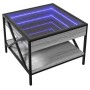 Mesa de centro con Infinity LED gris Sonoma 50x50x38 cm de , Mesas de centro - Ref: Foro24-847700, Precio: 76,35 €, Descuento: %