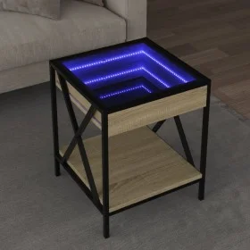 Mesa de centro con Infinity LED roble Sonoma 40x40x49 cm de , Mesas de centro - Ref: Foro24-847693, Precio: 65,34 €, Descuent...