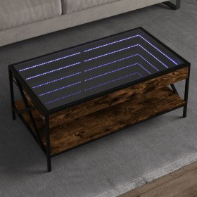 Mesa de centro con Infinity LED roble ahumado 90x50x38 cm de , Mesas de centro - Ref: Foro24-847709, Precio: 98,20 €, Descuen...