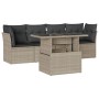 Set de sofás jardín y cojines 5 pzas ratán sintético gris claro de , Conjuntos de jardín - Ref: Foro24-3266352, Precio: 366,8...