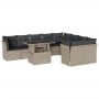 Set sofás jardín 10 pzas con cojines ratán sintético gris claro de , Conjuntos de jardín - Ref: Foro24-3266842, Precio: 727,4...