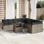 Set de sofás de jardín 11 pzas y cojines ratán sintético gris de , Conjuntos de jardín - Ref: Foro24-3266882, Precio: 871,22 ...